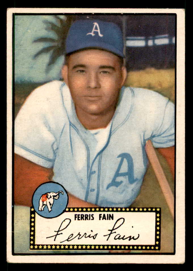 1952 Topps Baseball #021 Ferris Fain A's EX Black 557566