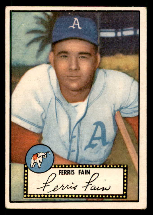 1952 Topps Baseball #021 Ferris Fain A's EX Black 557566