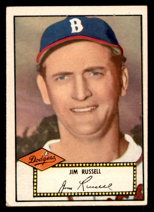 1952 Topps Baseball #051 Jim Russell Dodgers VG-EX Black 557580