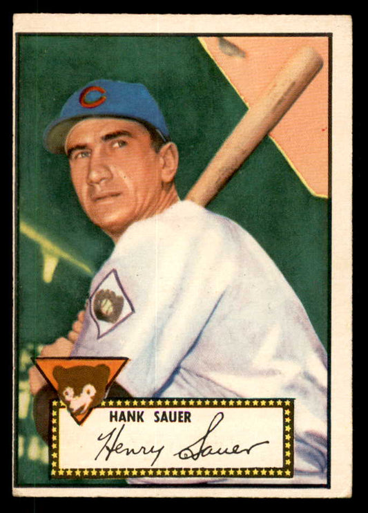 1952 Topps Baseball #035 Hank Sauer Cubs VG-EX Red 557601