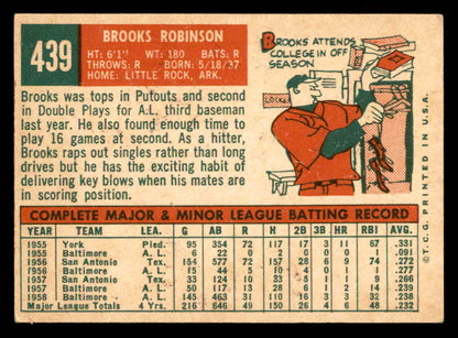 1959 Topps Baseball #439 Brooks Robinson Orioles EX 557649