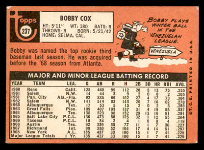1969 Topps Baseball #237 Bobby Cox Yankees EX-MT 557650
