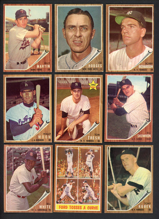 1962 Topps Set Lot 82 Diff EX+/EX-MT Hodges Ford Kubek 557675