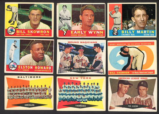 1960 Topps Set Lot 60 Diff Lower Grade Spahn Stengel Wynn 557678