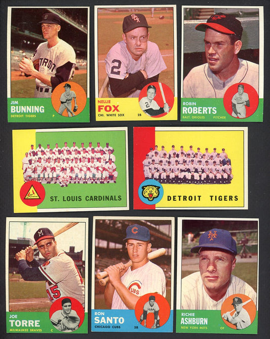 1963 Topps Set Lot 217 Diff EX-MT Ashburn Bunning Roberts 557683