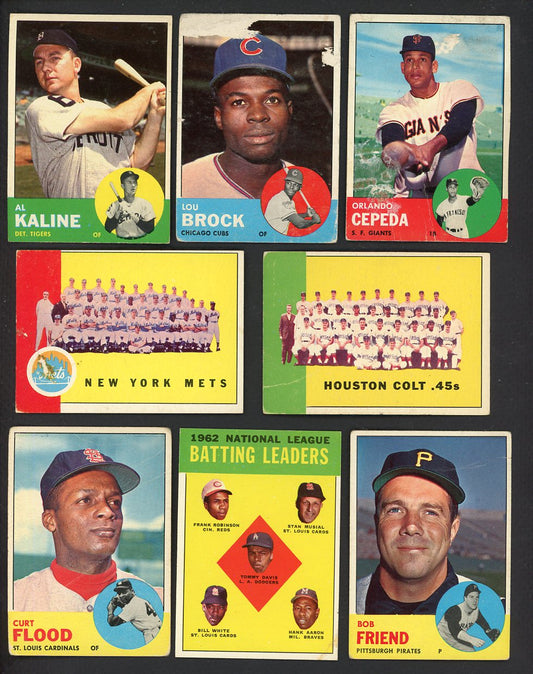1963 Topps Set Lot 120 Diff Bargain Grade Brock Kaline Cepeda 557690