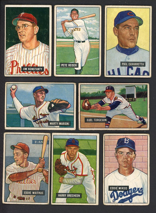 1951 Bowman Set Lot 14 Diff Lower Grade Marion Reiser 557760