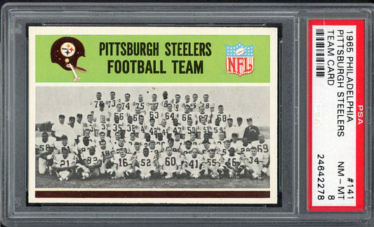 1965 Philadelphia #141 Pittsburgh Steelers Team PSA 8 NM/MT 557777