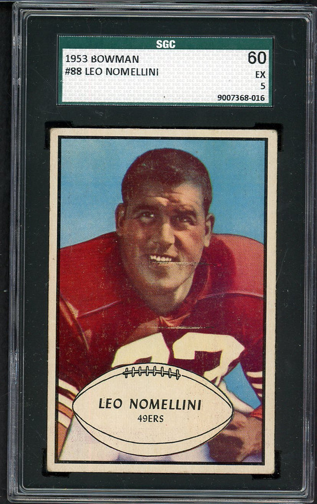 1953 Bowman # 88 Leo Nomellini 49ers SGC 5 EX 557784