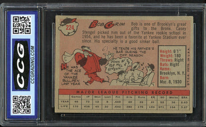 1958 Topps #224 Bob Grim Yankees CCG 5.5 EX+ 557785