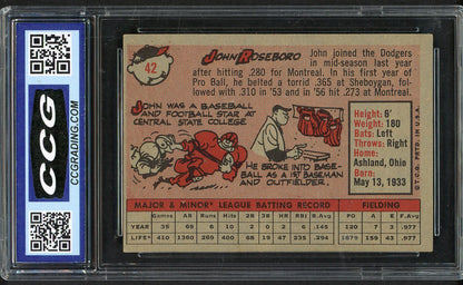 1958 Topps # 42 John Roseboro Dodgers CCG 4.5 VG-EX+ 557786
