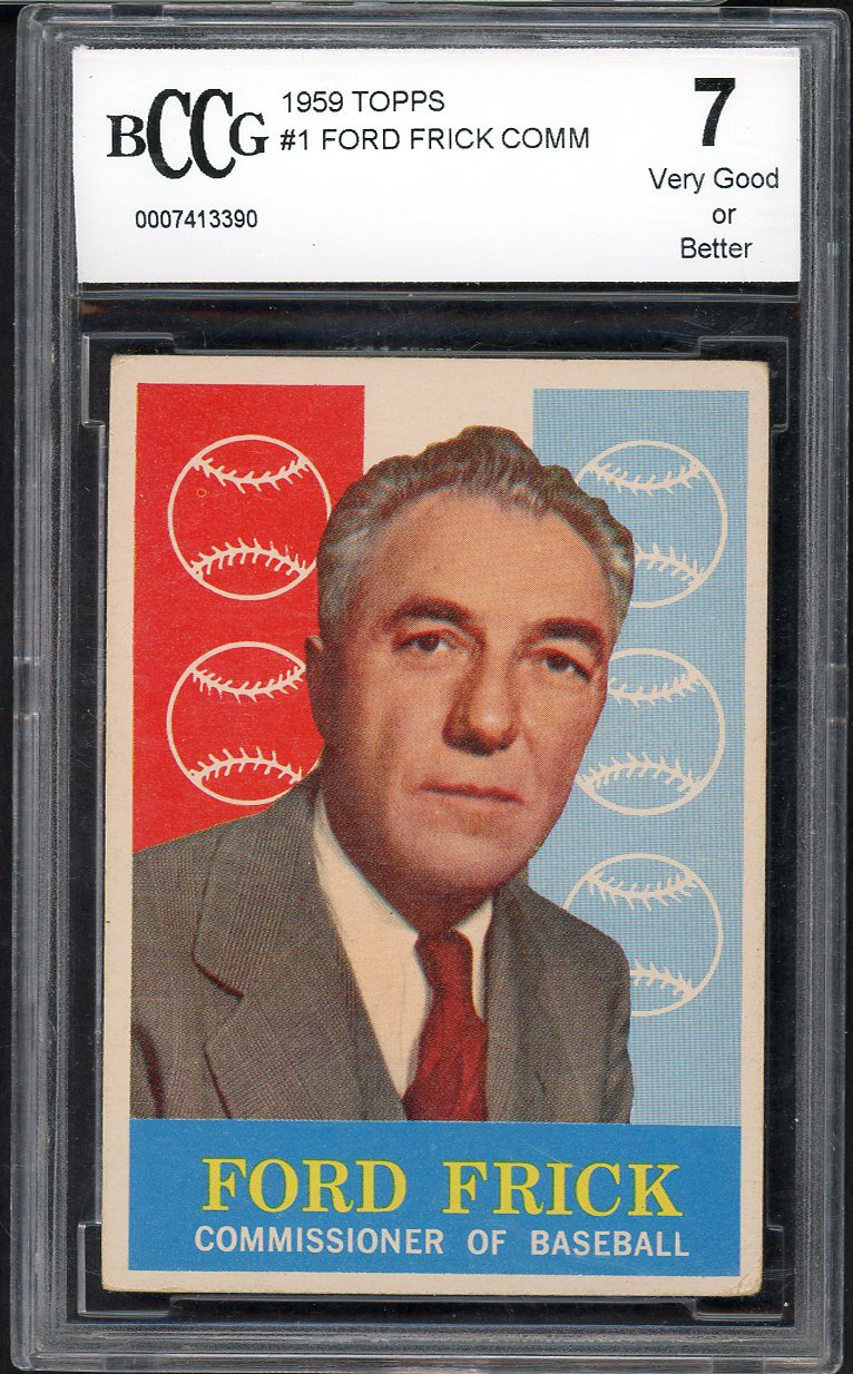 1959 Topps #  1 Ford Frick Commissioner BCCG 7 557787
