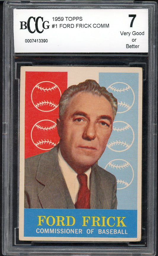 1959 Topps #  1 Ford Frick Commissioner BCCG 7 557787