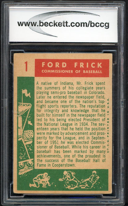 1959 Topps #  1 Ford Frick Commissioner BCCG 7 557787