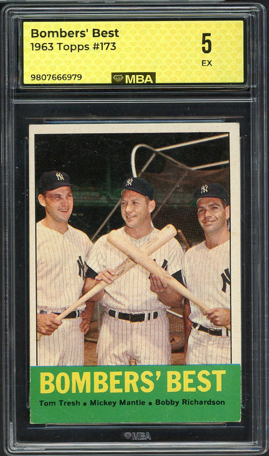 1963 Topps #173 Mickey Mantle Bobby Richardson MBA 5 EX 557788