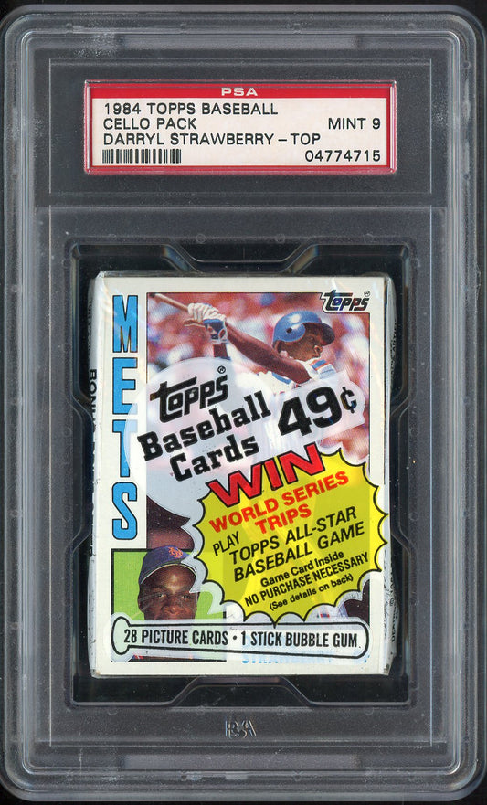 1984 Topps Cello Pack Darryl Strawberry Mets Top PSA 9 MINT 557790