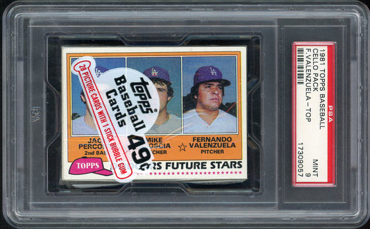 1981 Topps Cello Pack Fernando Valenzuela Dodgers Top PSA 9 MINT 557795