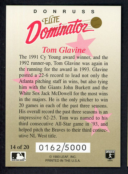 1993 Donruss Elite Dominator #014 Tom Glavine Braves 557818