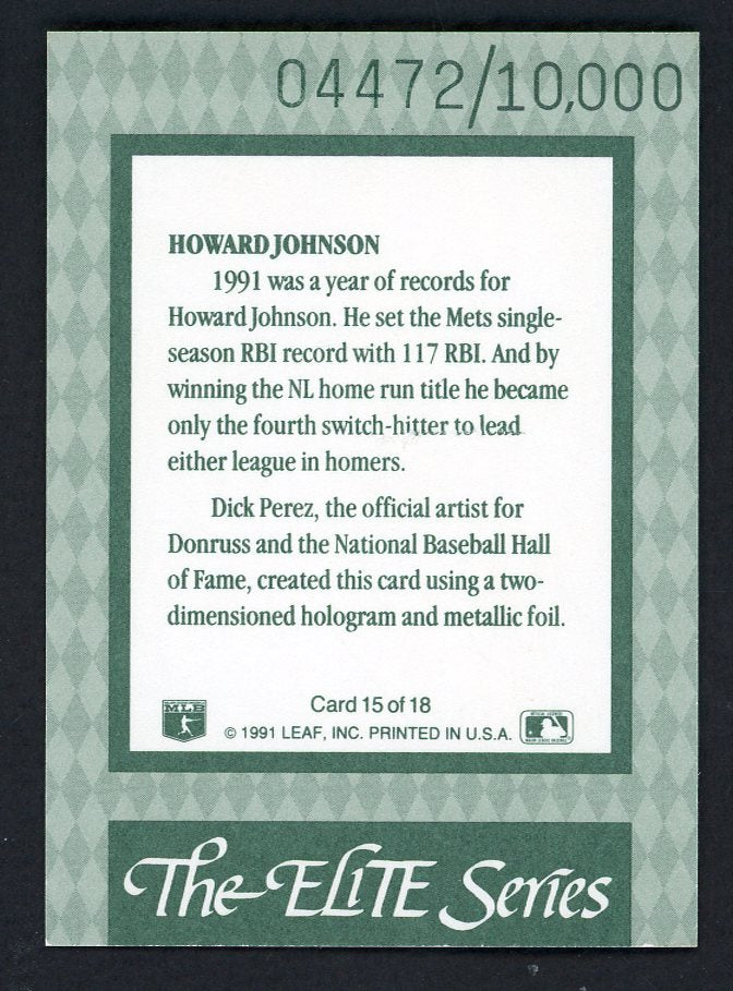 1992 Donruss Elite #015 Howard Johnson Mets 557846