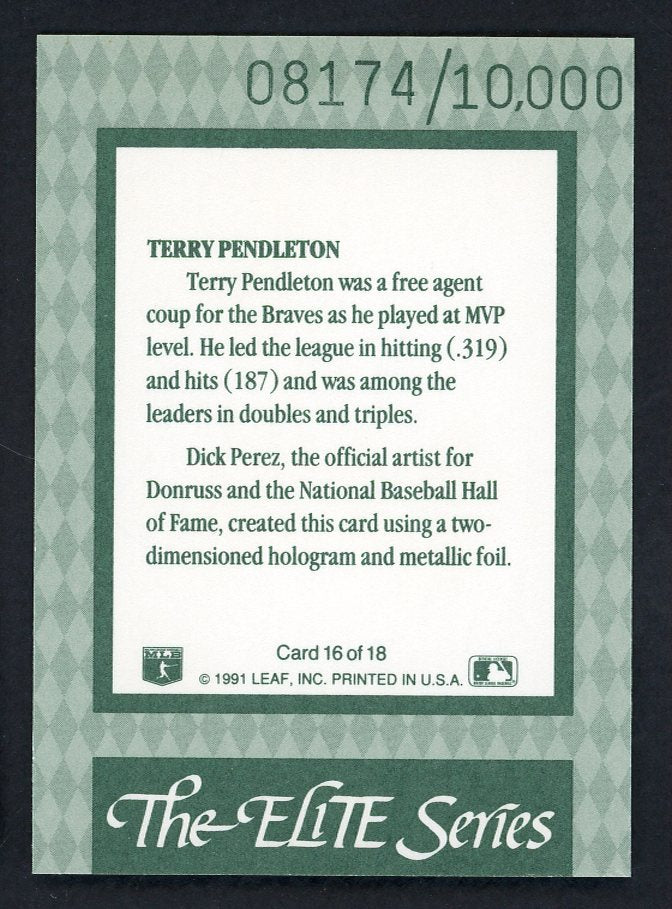 1992 Donruss Elite #016 Terry Pendleton Braves 557849