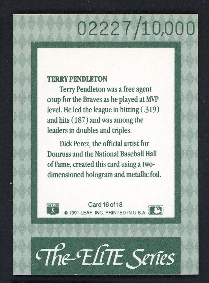 1992 Donruss Elite #016 Terry Pendleton Braves 557852
