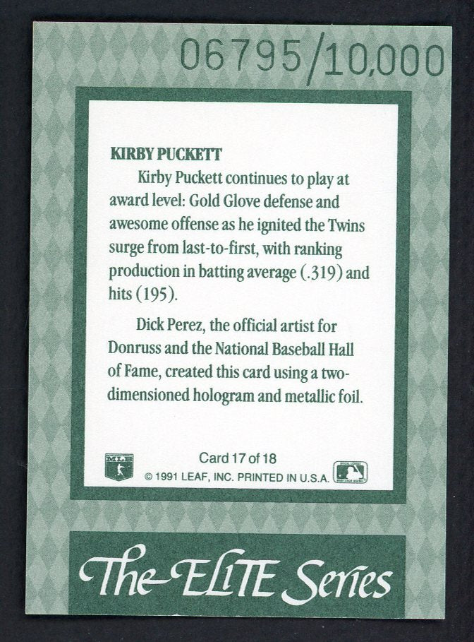 1992 Donruss Elite #017 Kirby Puckett Twins 557856