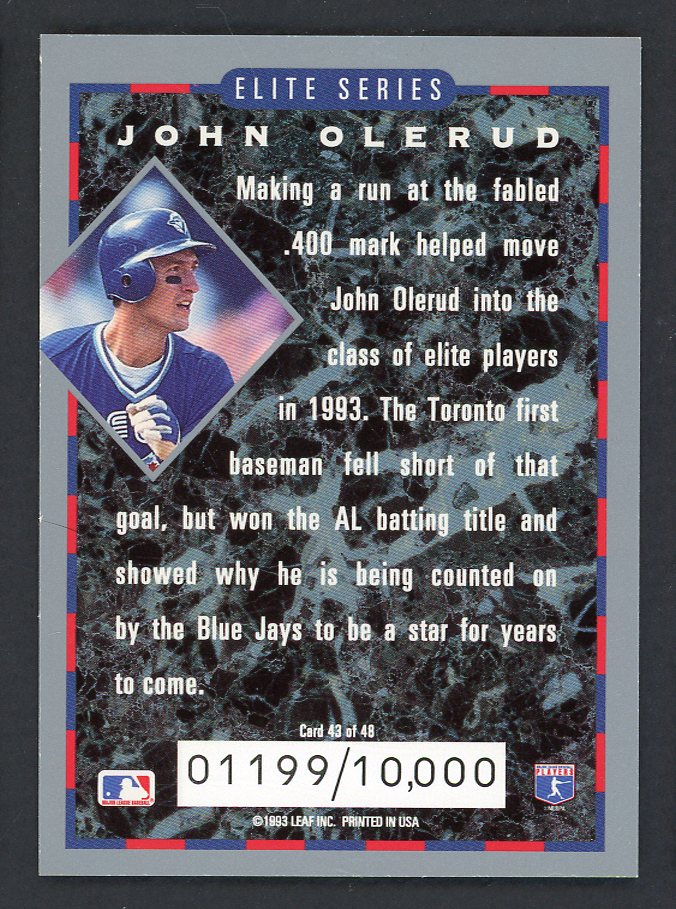 1994 Donruss Elite #043 John Olerud Blue Jays 557906