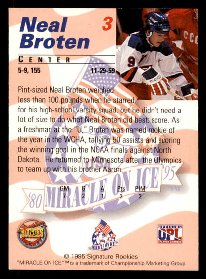 1995 Signature Rookies Miracle on Ice #003 Neal Broten Autograph 557928