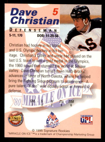 1995 Signature Rookies Miracle on Ice #005 Dave Christian Autograph 557930