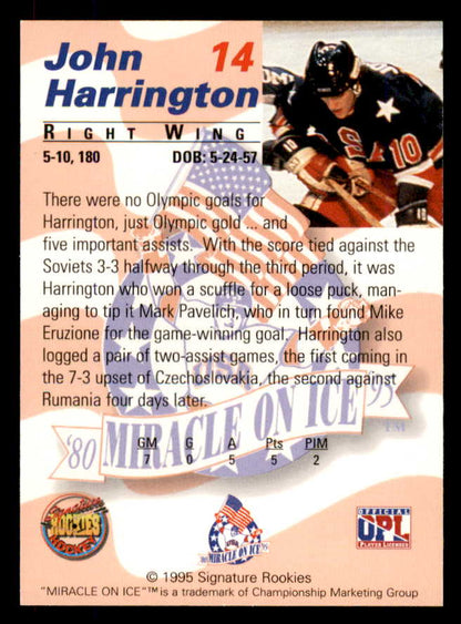 1995 Signature Rookies Miracle on Ice #014 John Harrington Autograph 557952