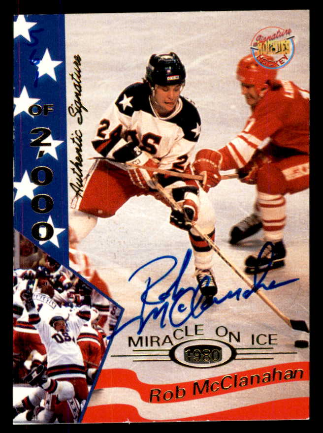 1995 Signature Rookies Miracle on Ice #020 Rob McClanahan Autograph 557961