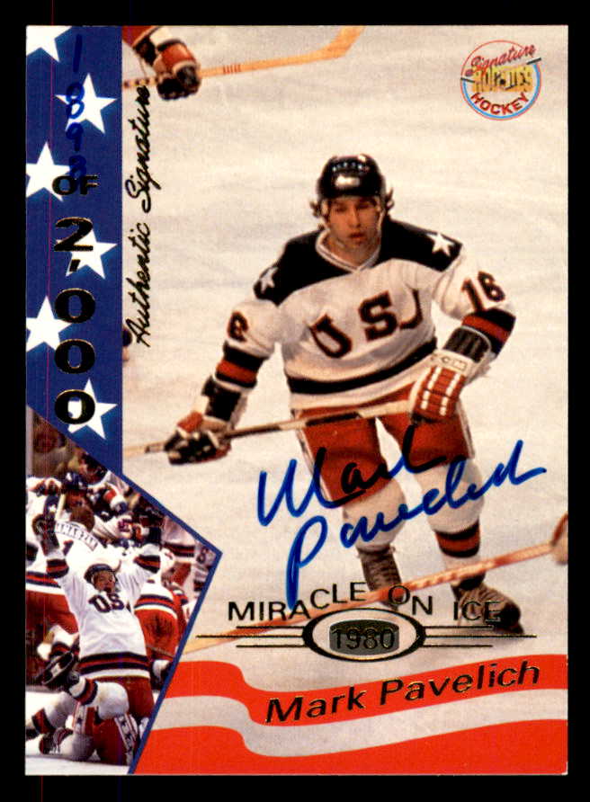1995 Signature Rookies Miracle on Ice #025 Mark Pavelich Autograph 557967