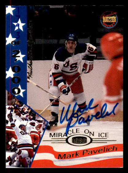 1995 Signature Rookies Miracle on Ice #026 Mark Pavelich Autograph 557970