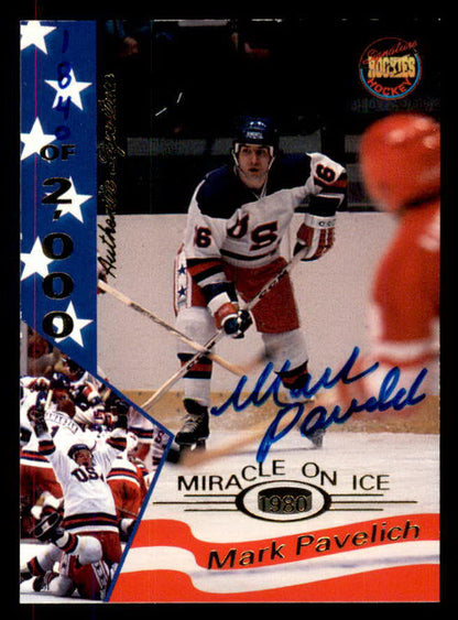 1995 Signature Rookies Miracle on Ice #026 Mark Pavelich Autograph 557971