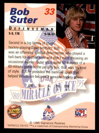 1995 Signature Rookies Miracle on Ice #033 Bob Suter Autograph 557981