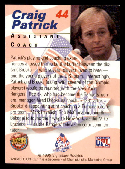 1995 Signature Rookies Miracle on Ice #044 Craig Patrick Autograph 557998