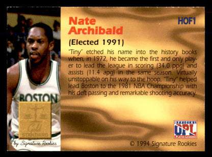 1994 Signature Rookies #001 Nate Archibald Autograph 558002