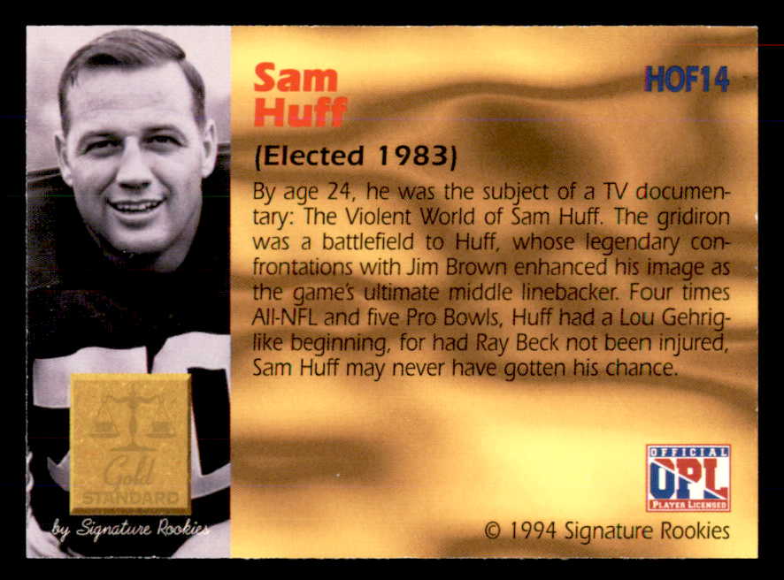 1994 Signature Rookies #014 Sam Huff Autograph 558015