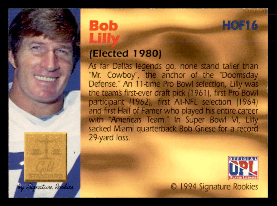 1994 Signature Rookies #016 Bob Lilly Autograph 558017
