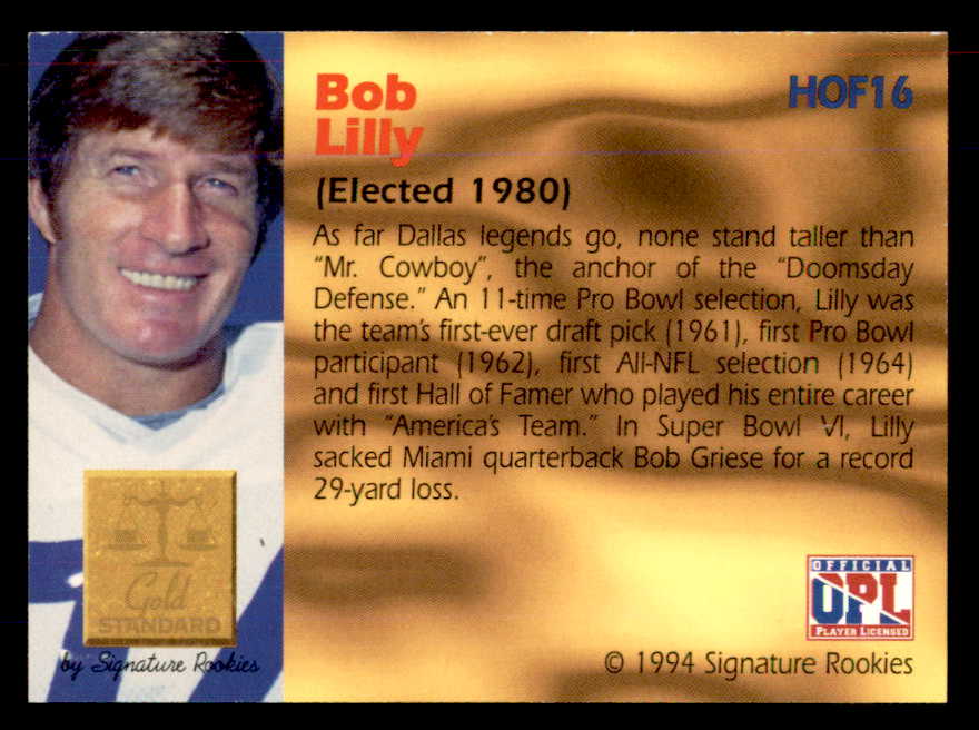 1994 Signature Rookies #016 Bob Lilly Autograph 558018