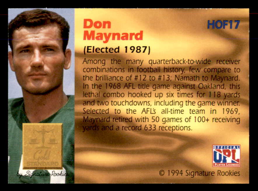 1994 Signature Rookies #017 Don Maynard Autograph 558019
