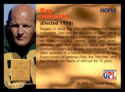 1994 Signature Rookies #018 Ray Nitschke Autograph 558021