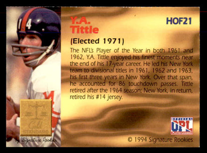 1994 Signature Rookies #021 Y.A. Tittle Autograph 558024