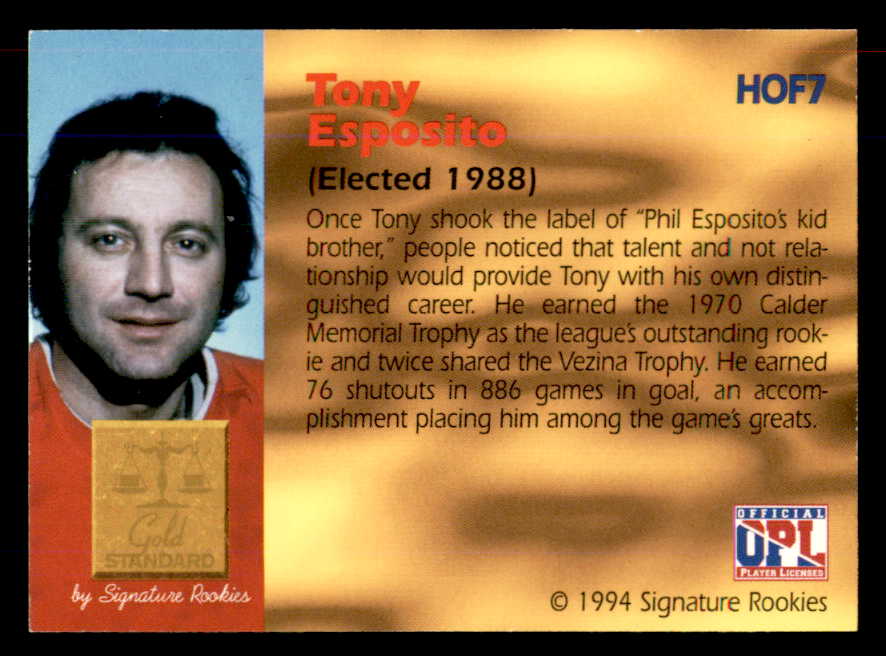 1994 Signature Rookies #007 Tony Esposito Autograph 558030