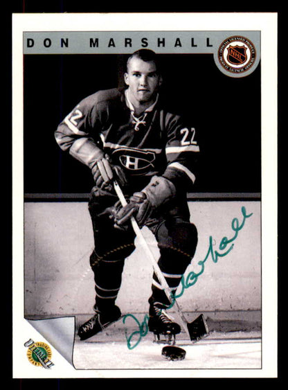 1992 Ultimate #013 Don Marshall Canadiens Signed Autographed 558036