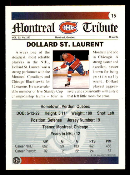 1992 Ultimate #015 Dollard St. Laurent Canadiens Signed Autographed 558038