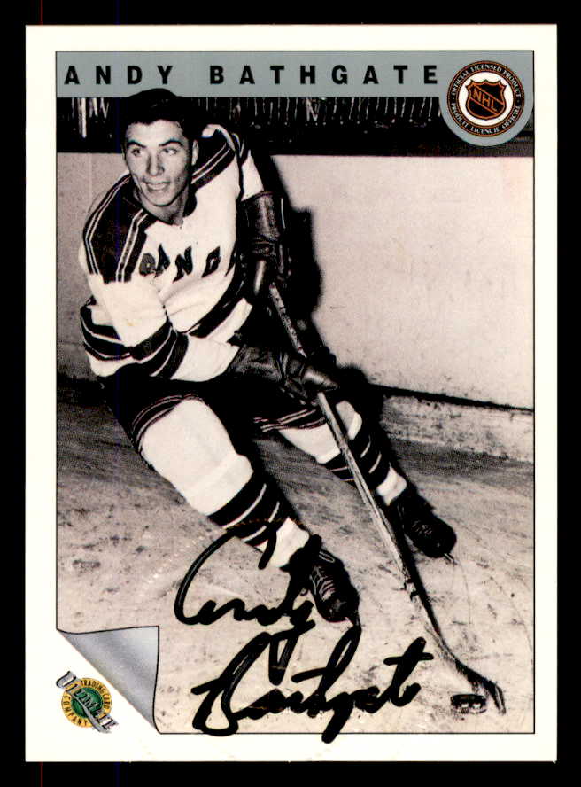 1992 Ultimate #018 Andy Bathgate Rangers Signed Autographed 558040