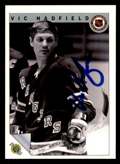 1992 Ultimate #021 Vic Hadfield Rangers Signed Autographed 558043