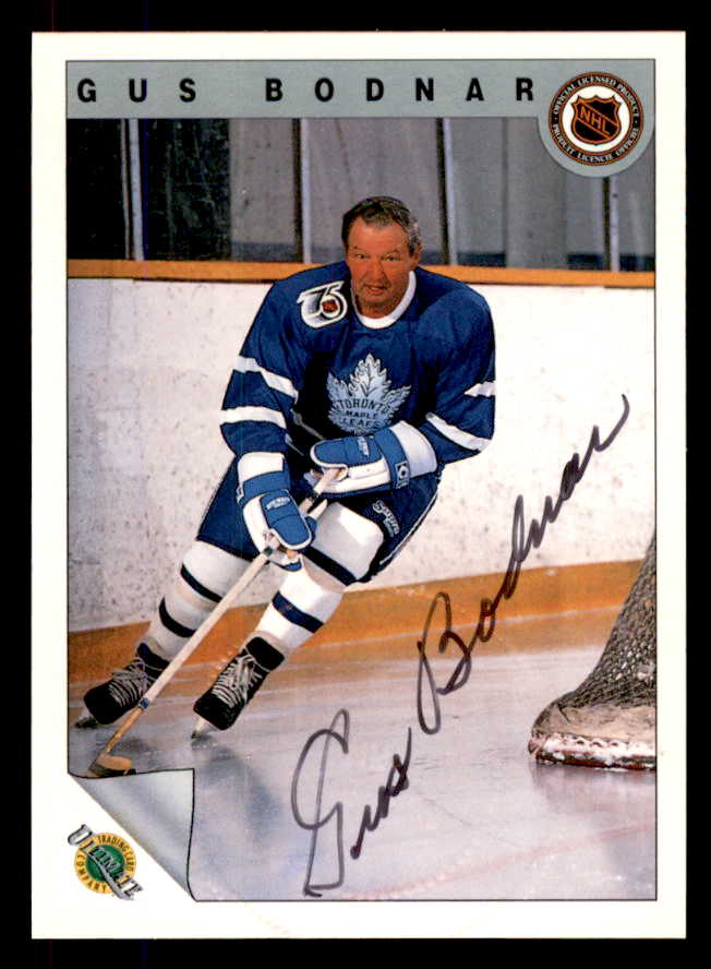 1992 Ultimate #031 Gus Bodnar Maple Leafs Signed Autographed 558052