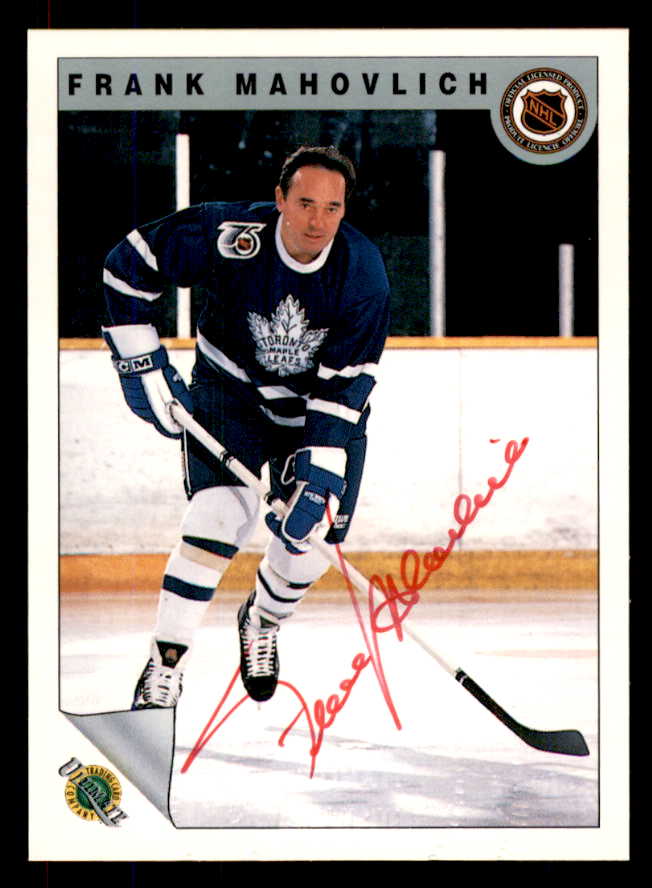 1992 Ultimate #040 Frank Mahovlich Maple Leafs Signed Autographed 558058